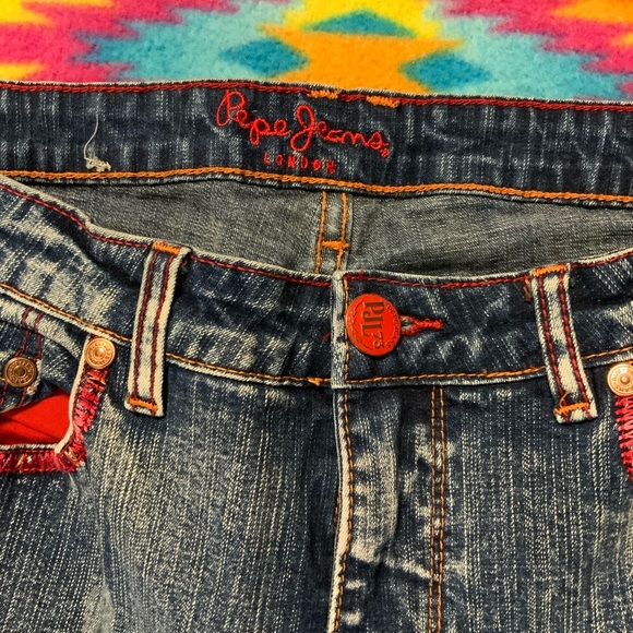 Vintage Pepe Jeans London CLAWED CREATURE Acid Washed Jeans 31/31 HIP HOP RAP - Picture 6 of 13